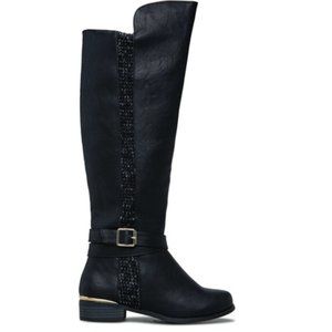 Shoe Dazzle Perla Sweater Knit Riding Boot Size 9